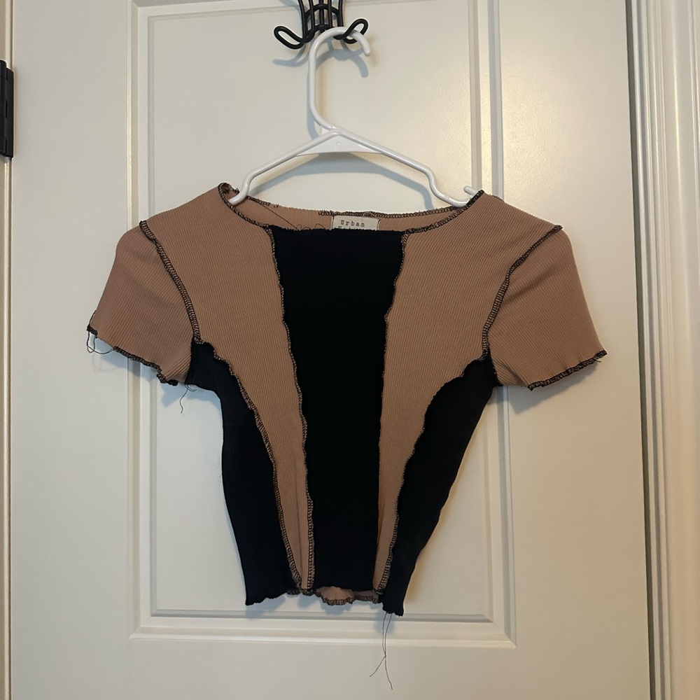 Urban Nation - S - Brown and black inside out cropped shirt